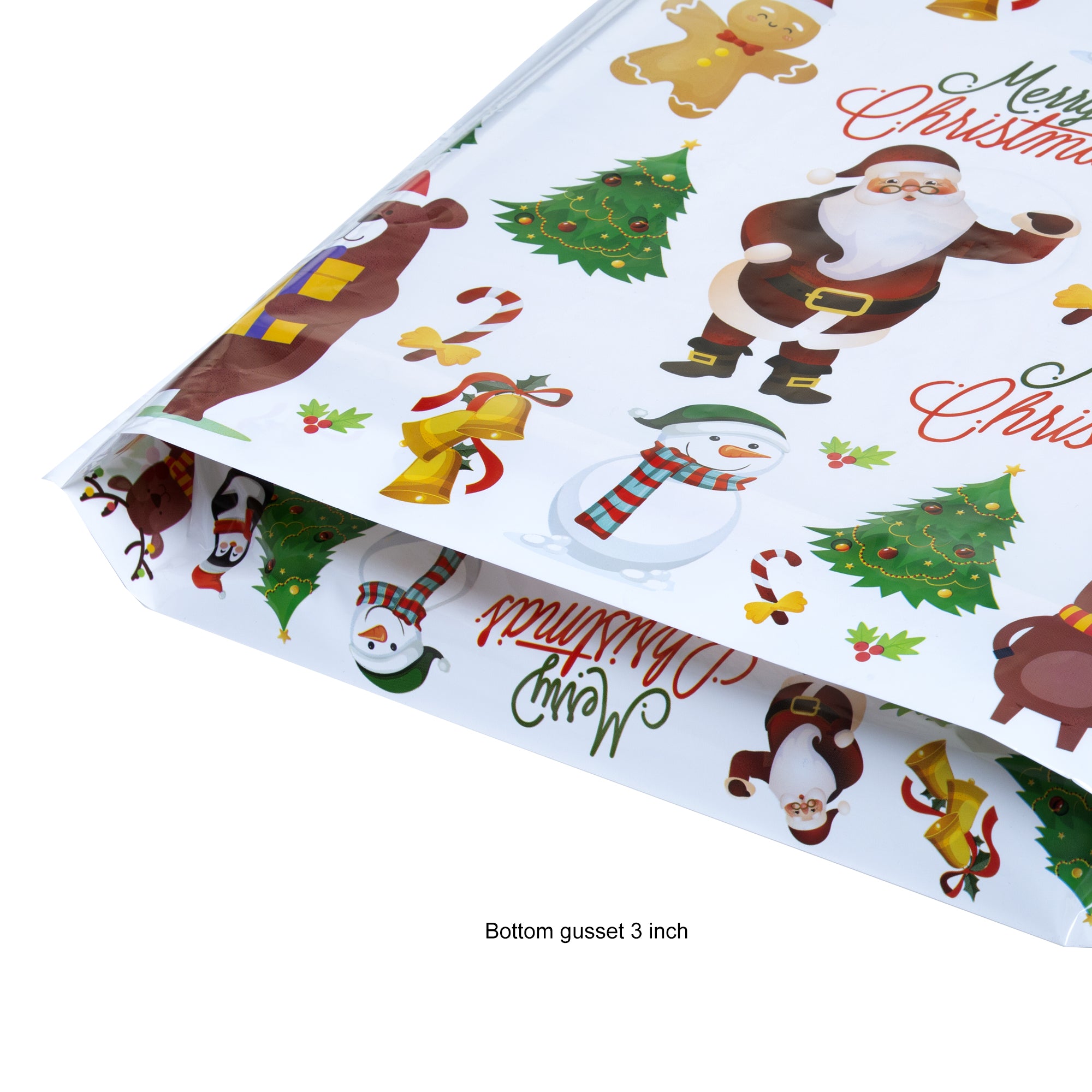 18x18 Large Christmas Plastic Gift Bags With Loop Handle (Pack of 100)