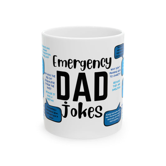 Dad Jokes Ceramic Coffee Mug – Funny Gift for Fathers, 11oz