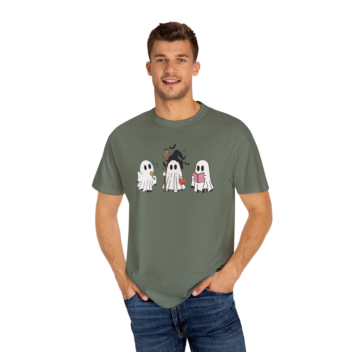 Cute Ghost Friends Halloween T-Shirt – Fun Cartoon Graphic Tee for Spooky Season