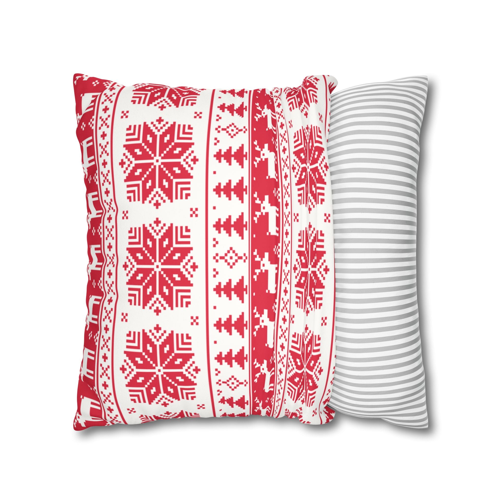 Christmas Faux Suede Square Pillow Case – Festive Decorative Cushion Cover
