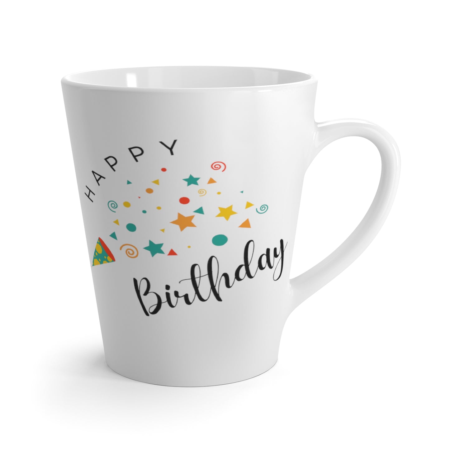 Happy Birthday Lattee Mug, 12oz, White