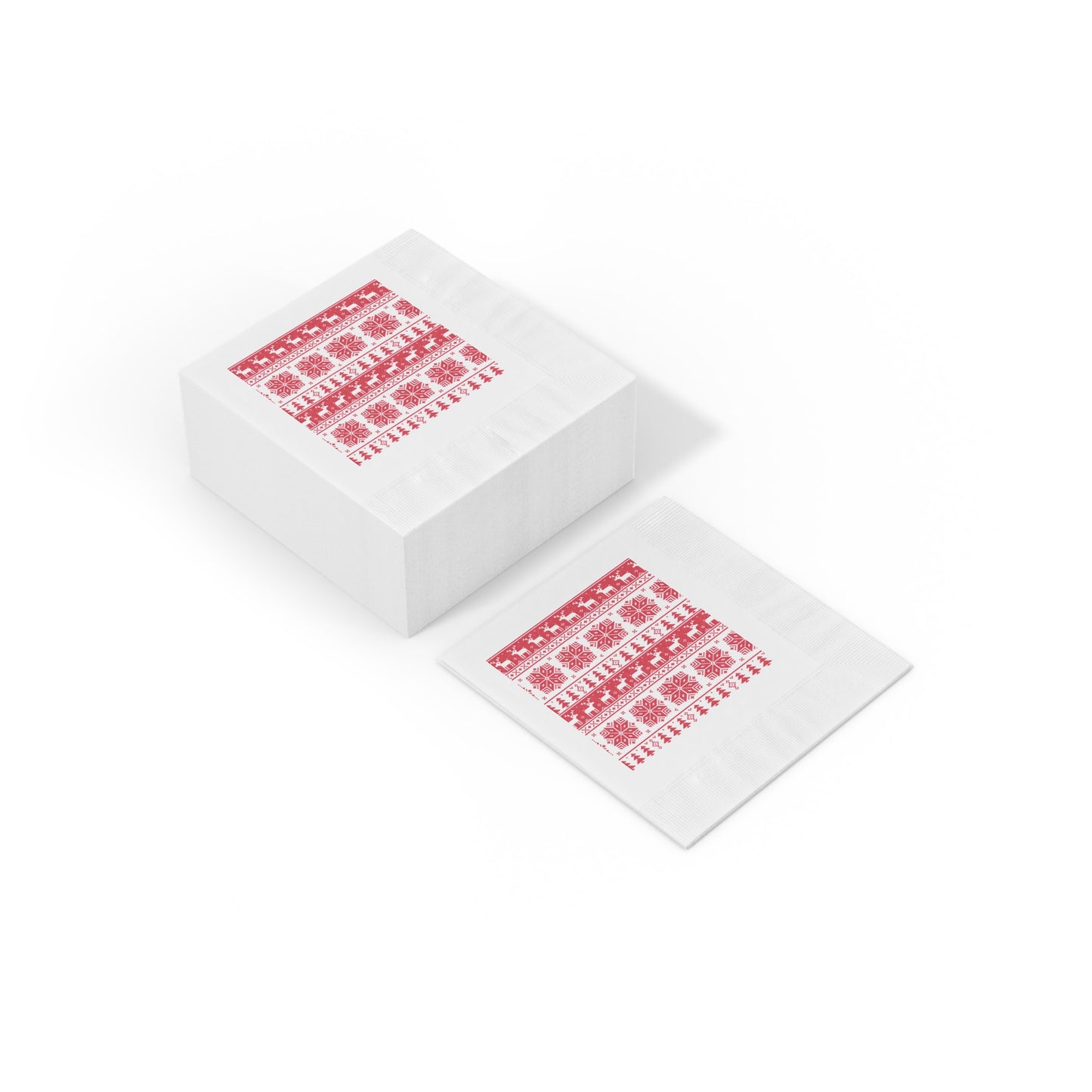 Soft Three-Ply Christmas White Coined Napkins – Multiple Sizes & Packs