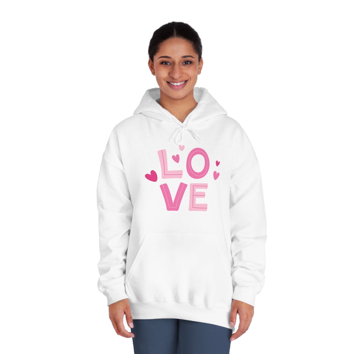 Valentine Sweatshirt, Unisex DryBlend® Hooded Sweatshirt with Love and Heart Print, Valentine Gift