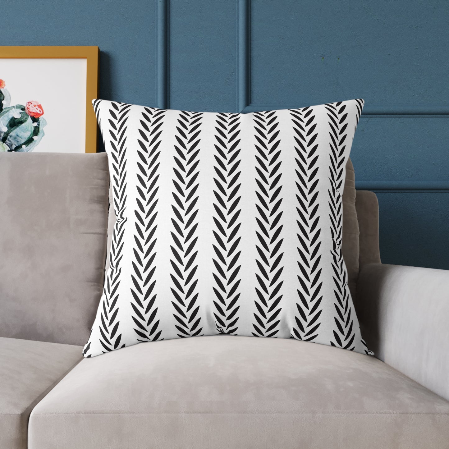 Black and White Chevron Throw Pillow – Minimalist Geometric Cushion