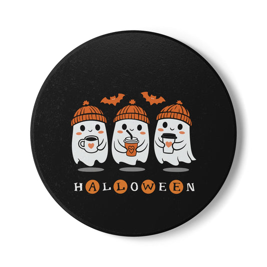Cute Ghosts Halloween Ceramic Coaster – Spooky Fun Drink Accessory