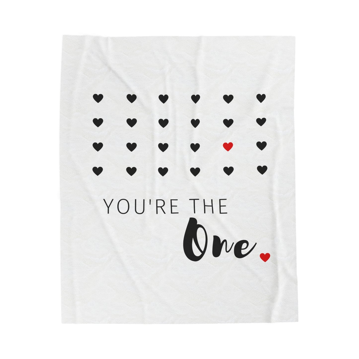 You are the one, Velveteen Plush Blanket for Valentine