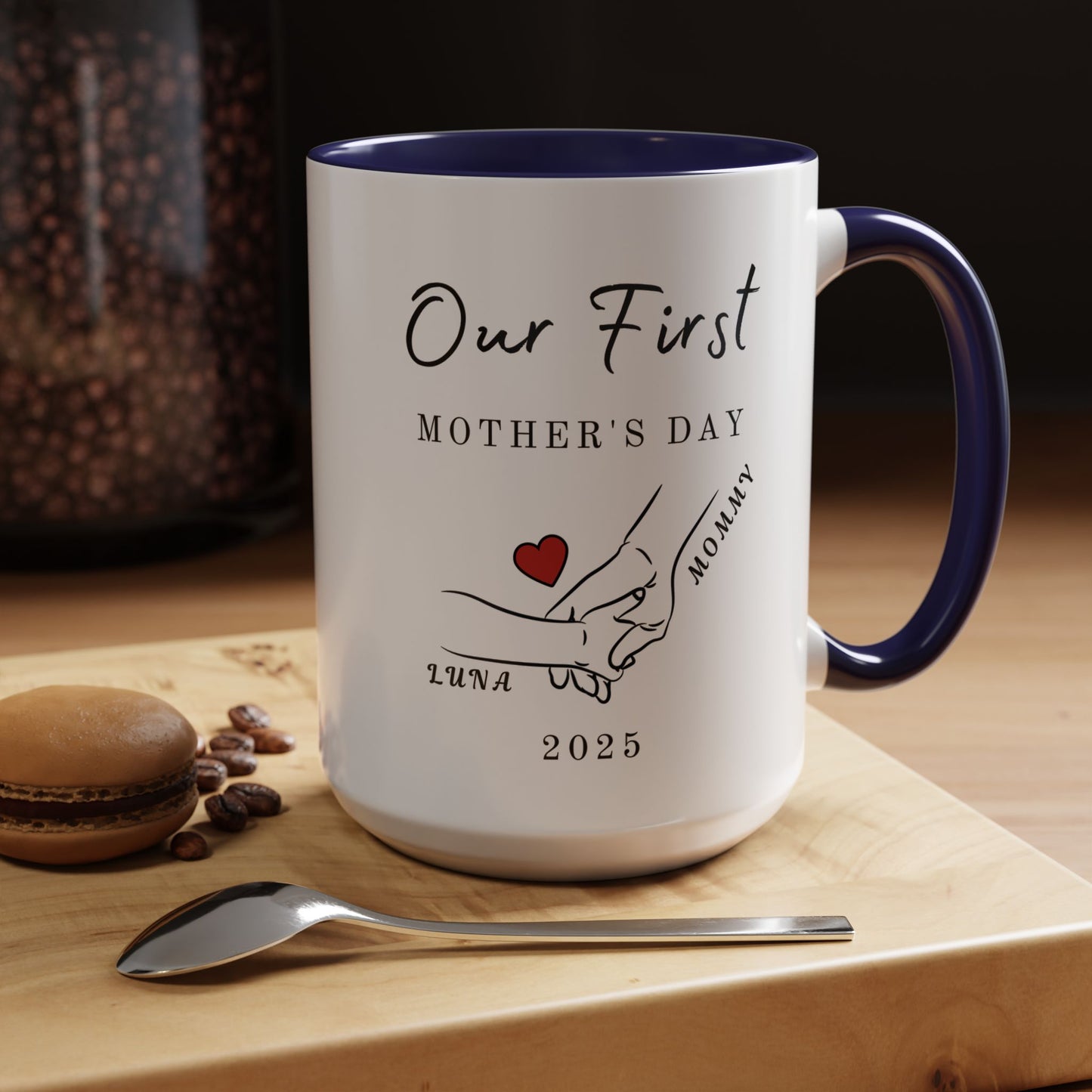 Personalized First Mother’s Day Mug – Custom Name Coffee Mug – Thoughtful Gift for New Moms