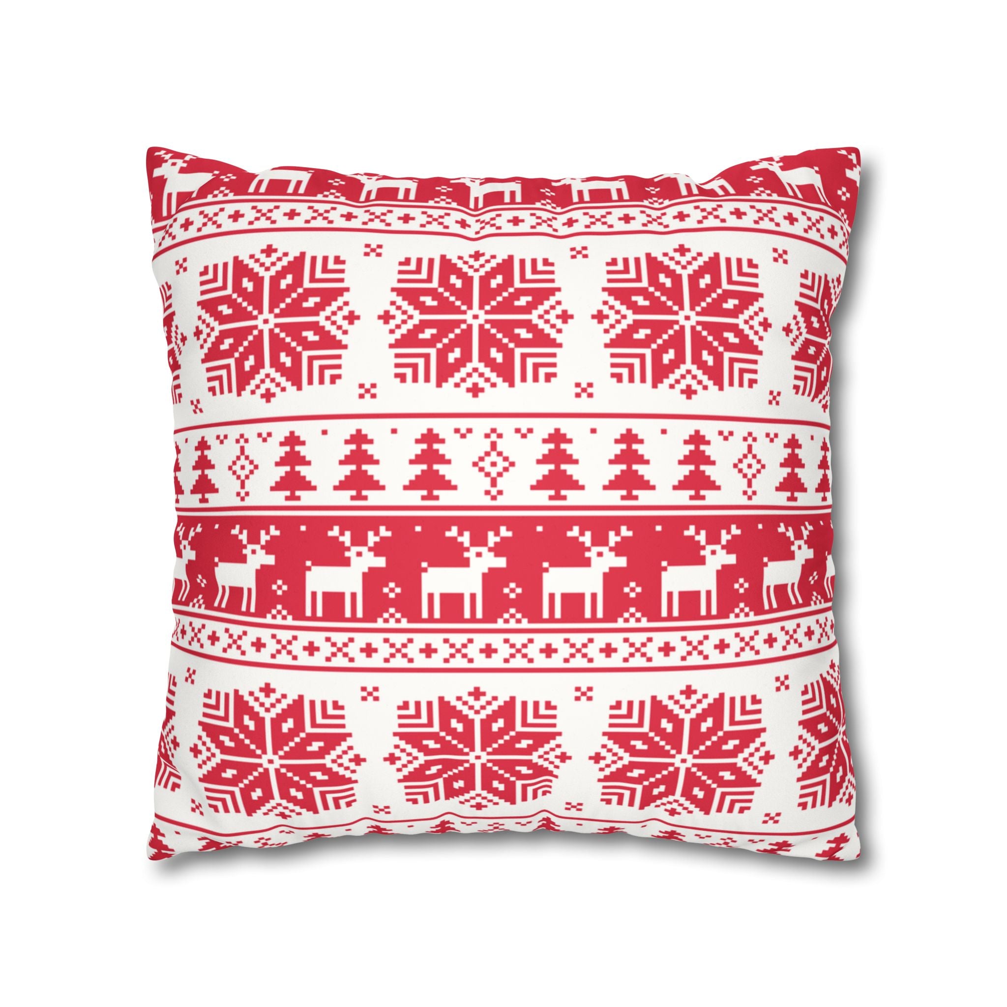 Christmas Faux Suede Square Pillow Case – Festive Decorative Cushion Cover