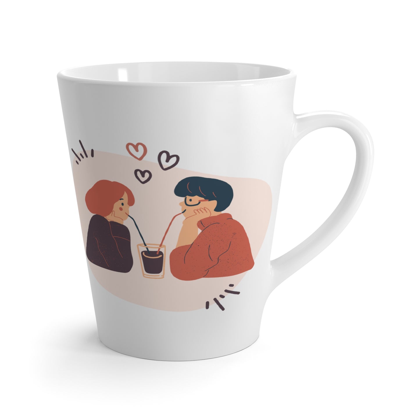 Beautiful Couple Sharing Moments Printed Latte Mug for Valentine's Day