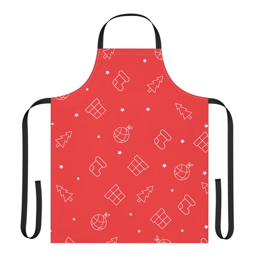Festive Red Christmas Apron – Ideal Holiday Gift