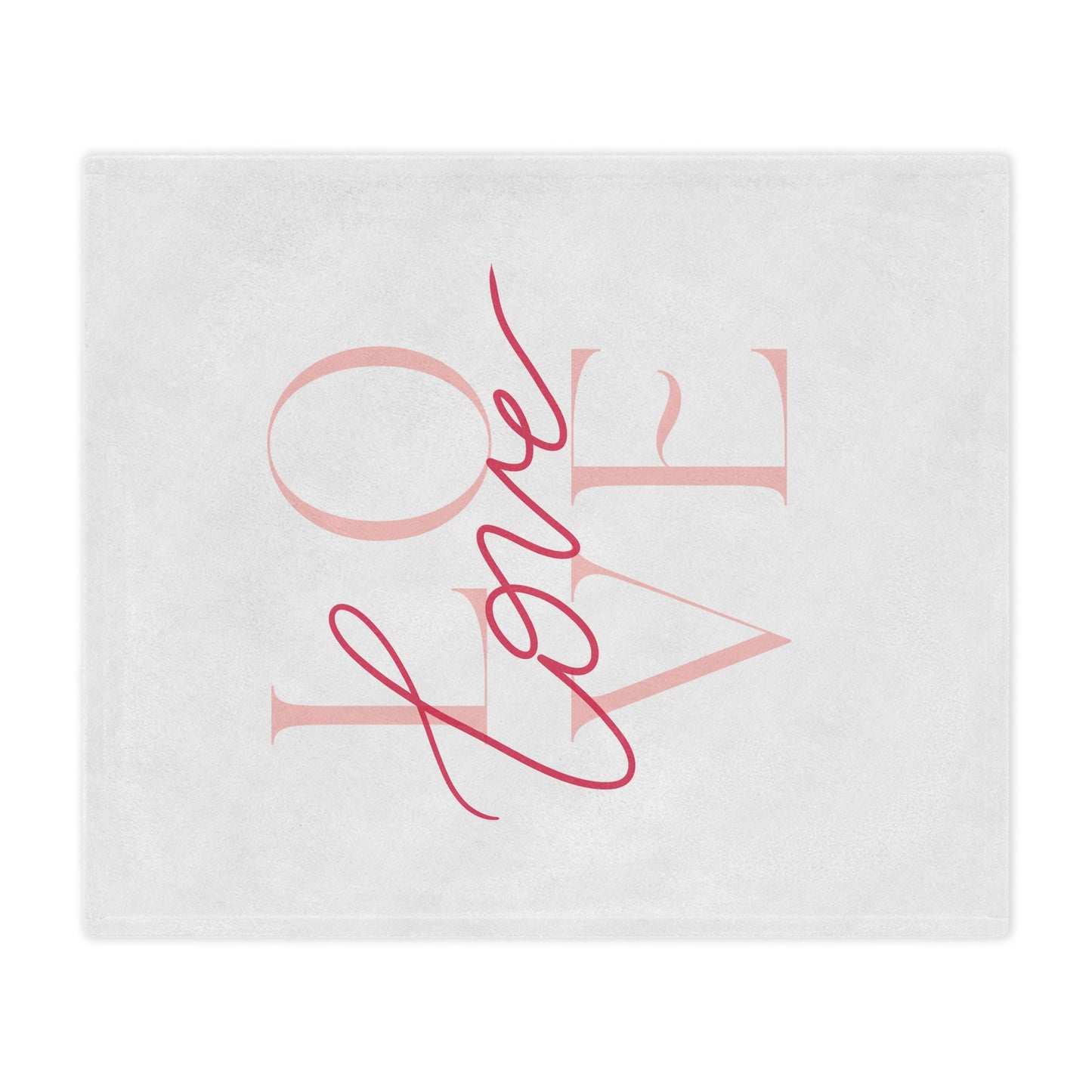 Love Printed Velveteen Minky Blanket for Her, Valentine Gift for Couple