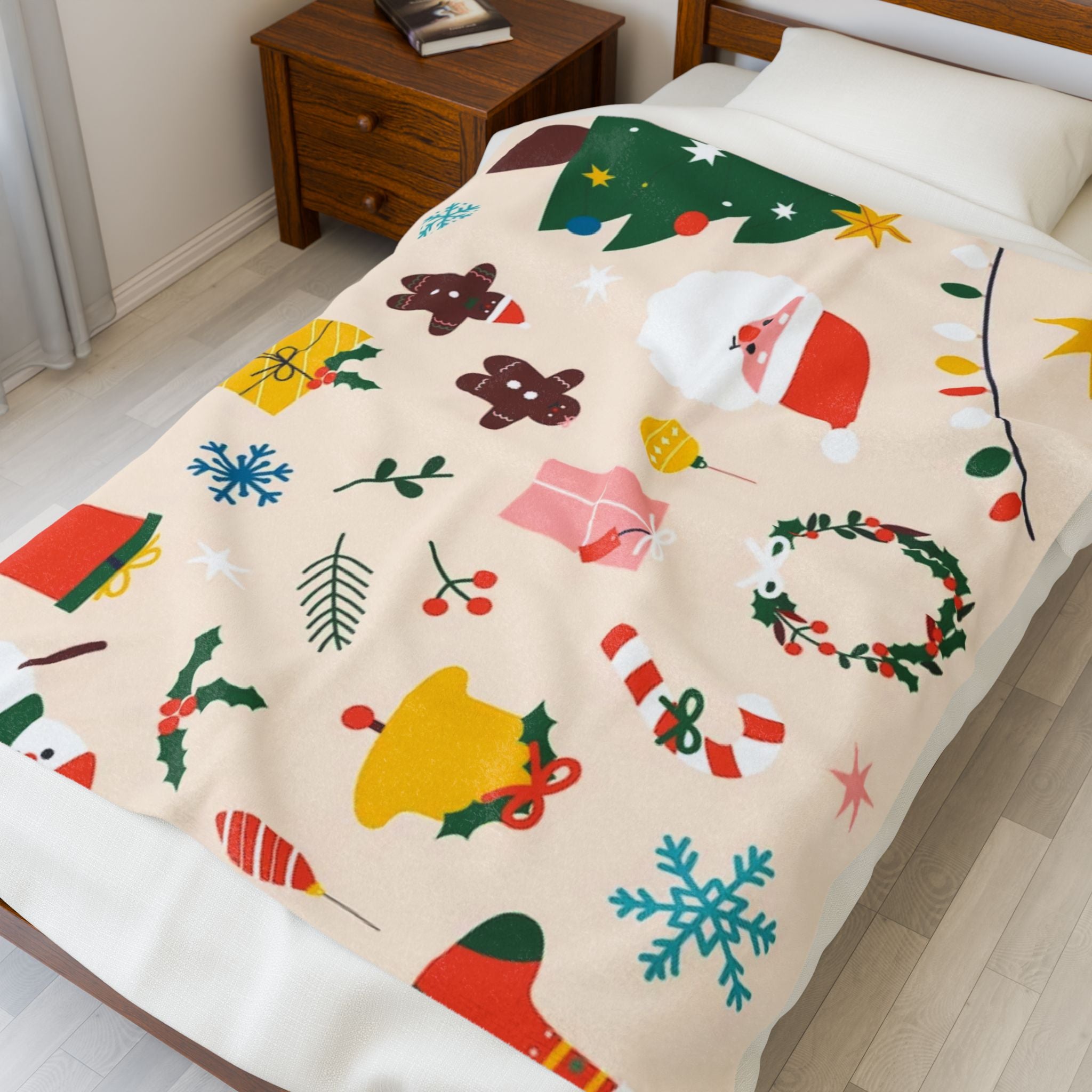 Christmas Velveteen Plush Blanket – Soft & Festive Holiday Throw
