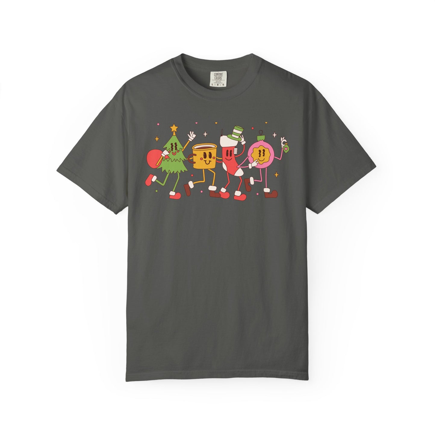 Cute Christmas Party Characters T-Shirt – Fun Holiday Graphic Tee for Adults & Teens