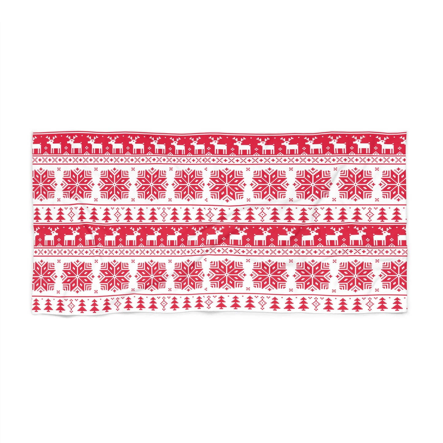 Christmas Beach Towel – Soft Polyester Cotton Holiday Pool & Beach Blanket