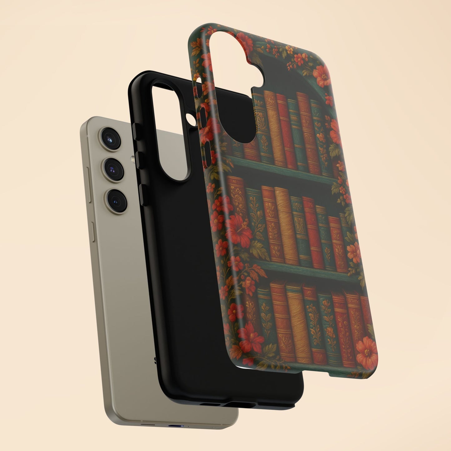 Phone Case - Bookshelf Vintage Book Lover's iPhone & Samsung Cover