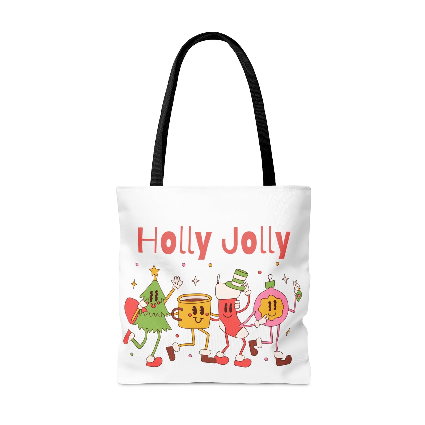 Holly Jolly Christmas Tote Bags, Resuable Tote Bags