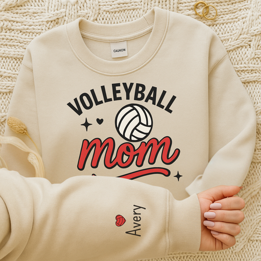 Volleyball Mom Sweatshirt, Personalized Volleyball Mama Crewneck, Custom Gift, Volleyball Mom Apparel