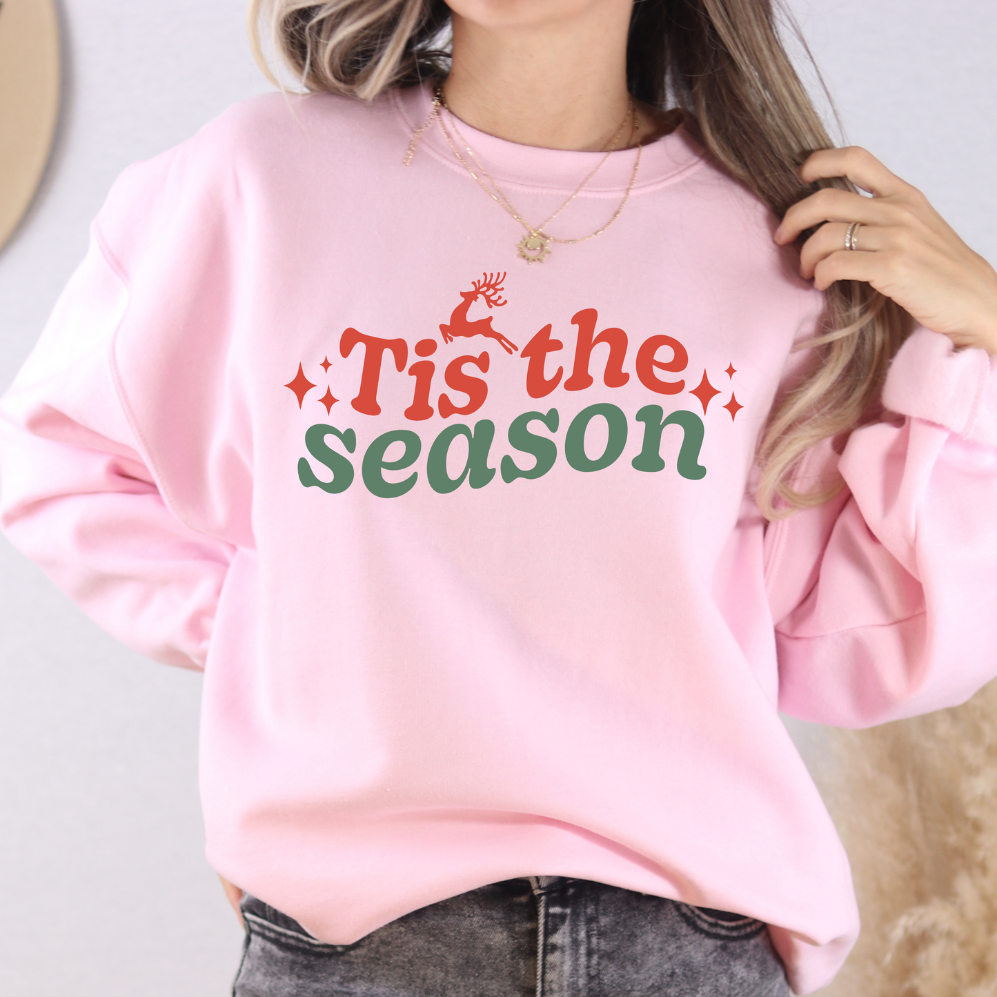 Tis The Season Christmas Sweatshirt – Cozy Holiday Crewneck Pullover