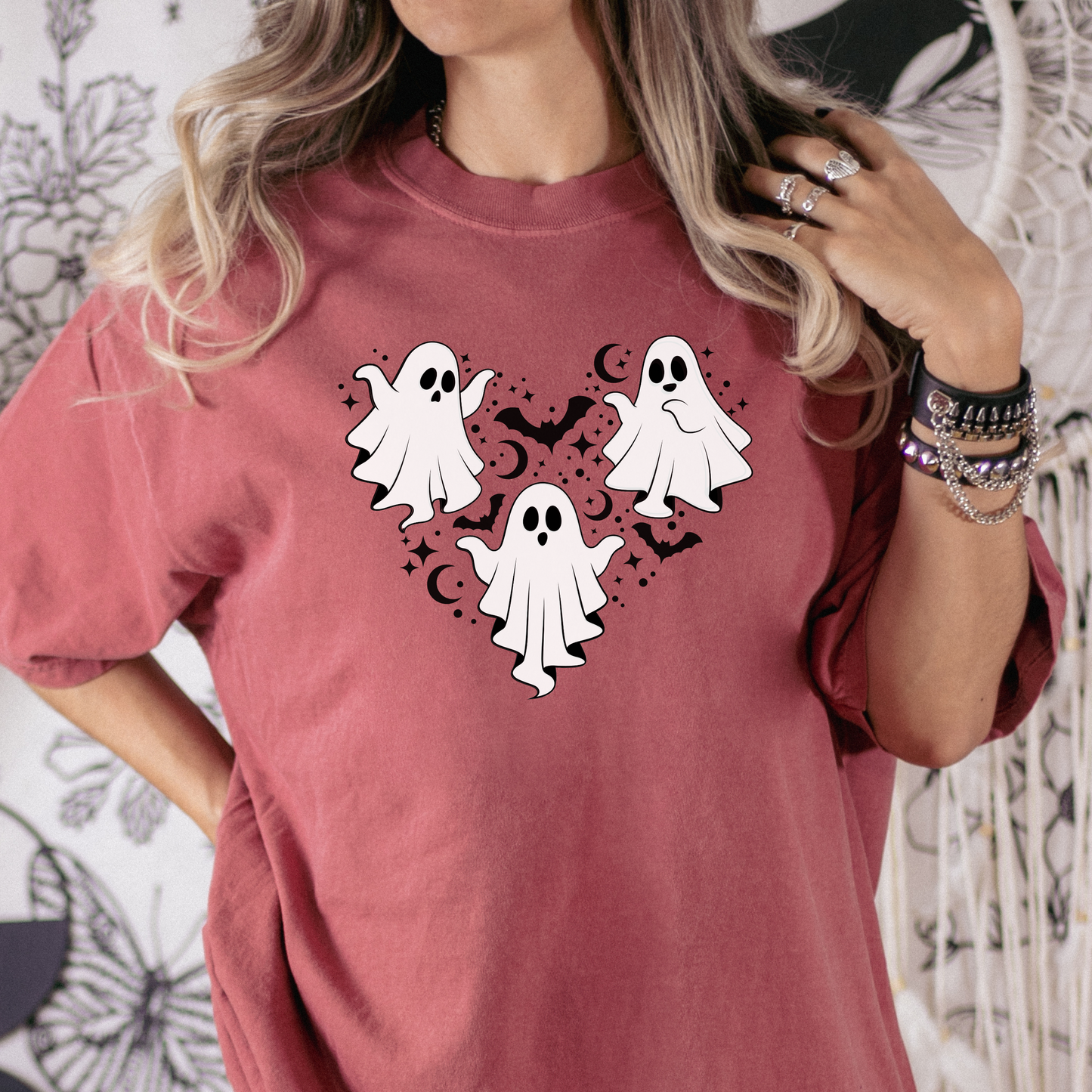 Cute Ghost Halloween T-Shirt – Vintage Orange Spooky Graphic Tee