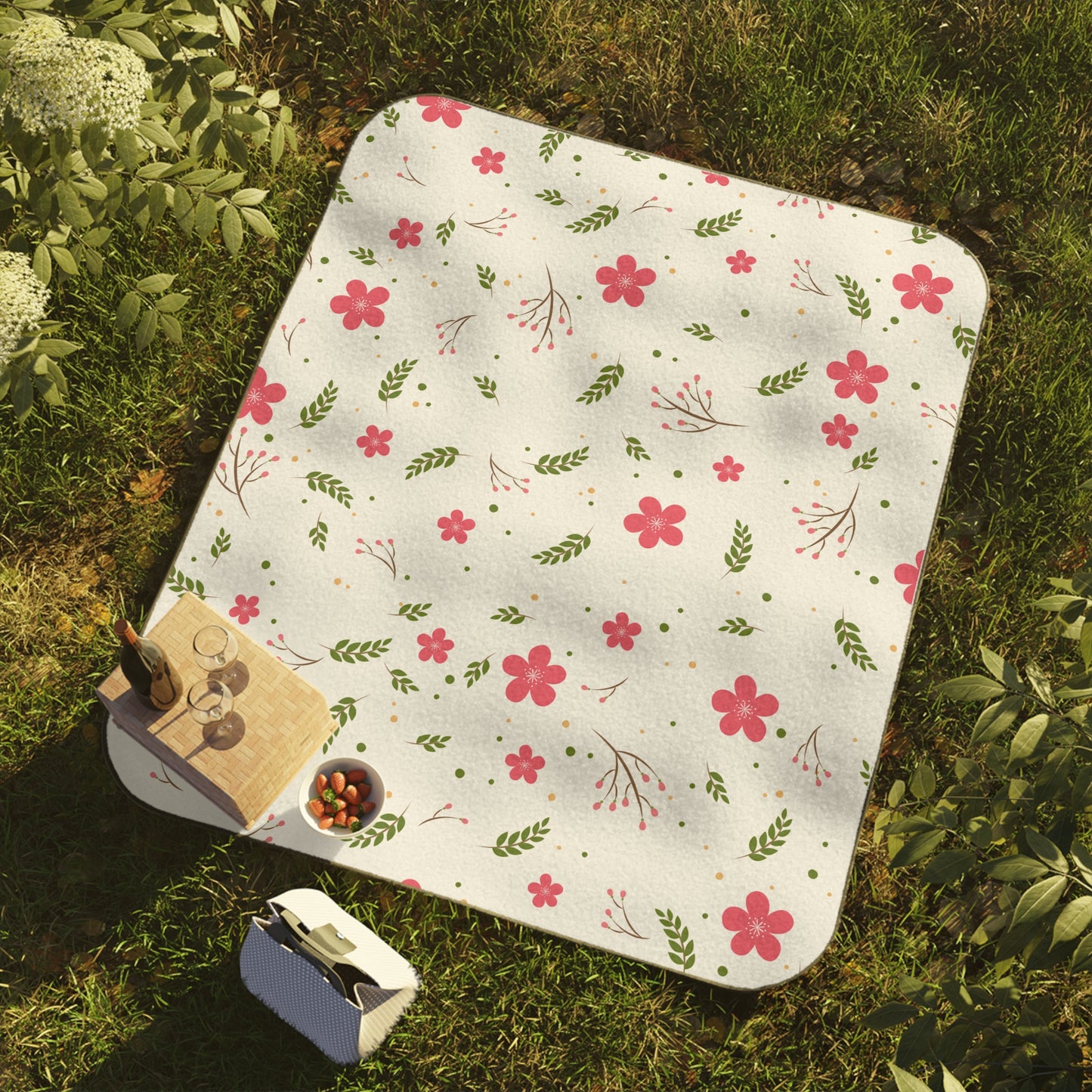 Floral Picnic Blanket – Waterproof Outdoor Mat for Camping, Beach & Park