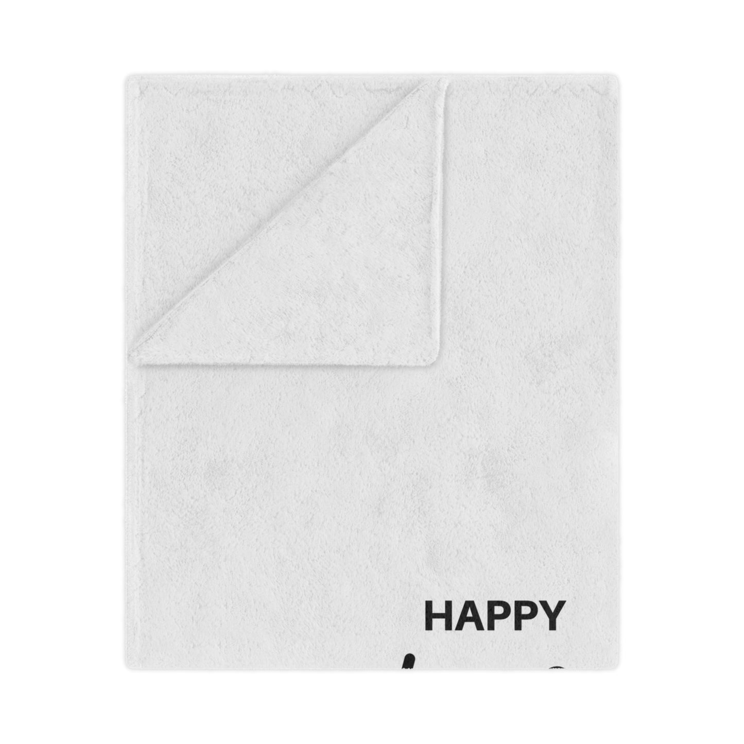 Happy Valentine with Flying Hearts Printed Velveteen Minky Blanket