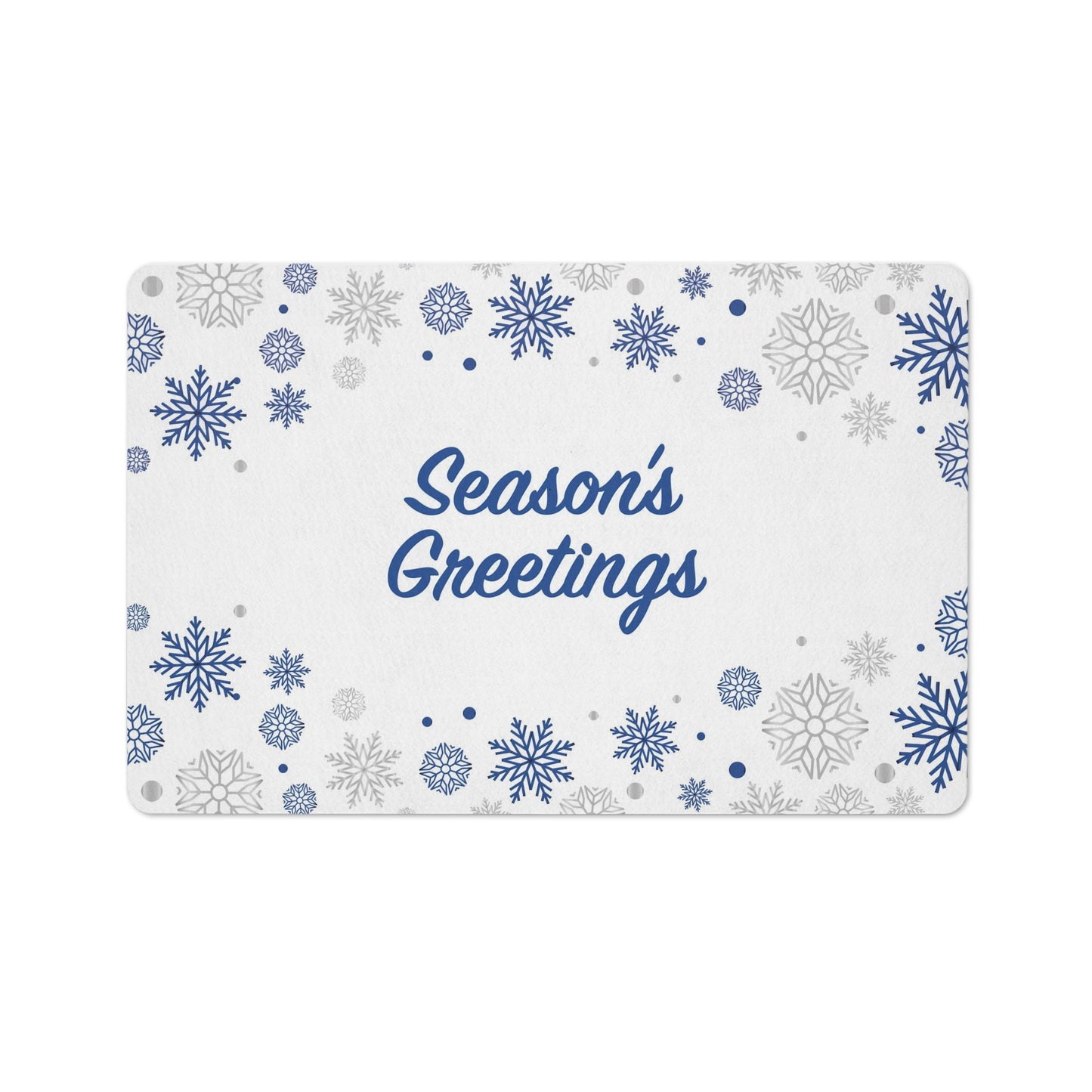 Season' Greetings Floor Mat, White