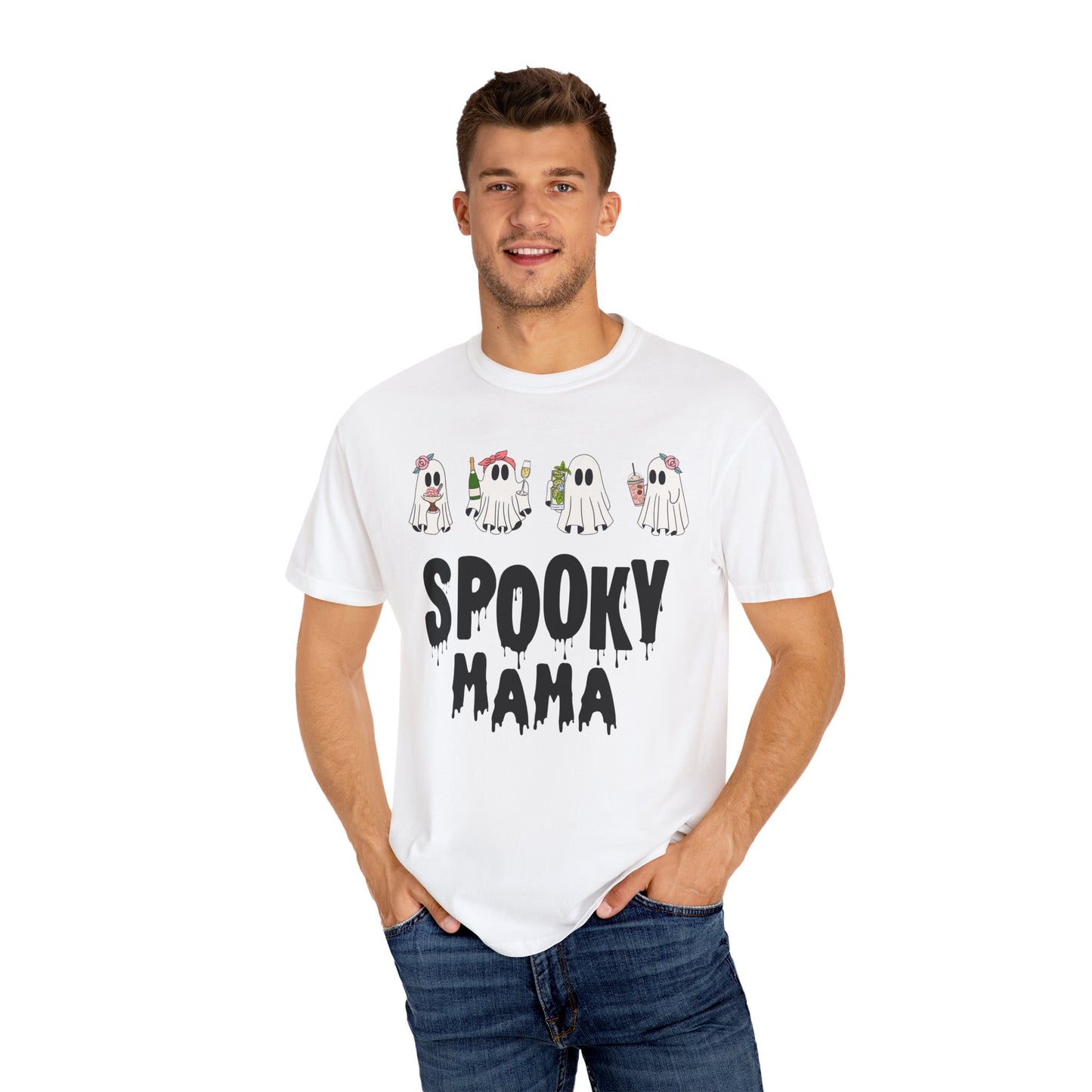 Halloween Spooky Mama Garment-Dyed T-shirt
