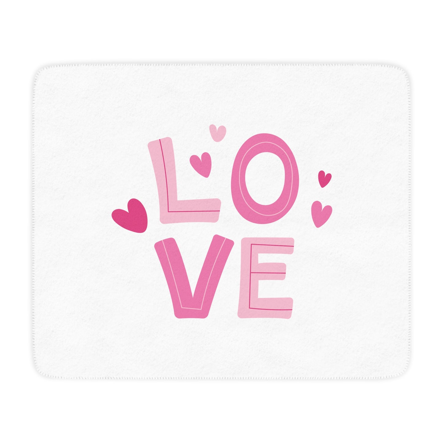 Love with Hearts Printed Tan Sherpa Valentine Blanket