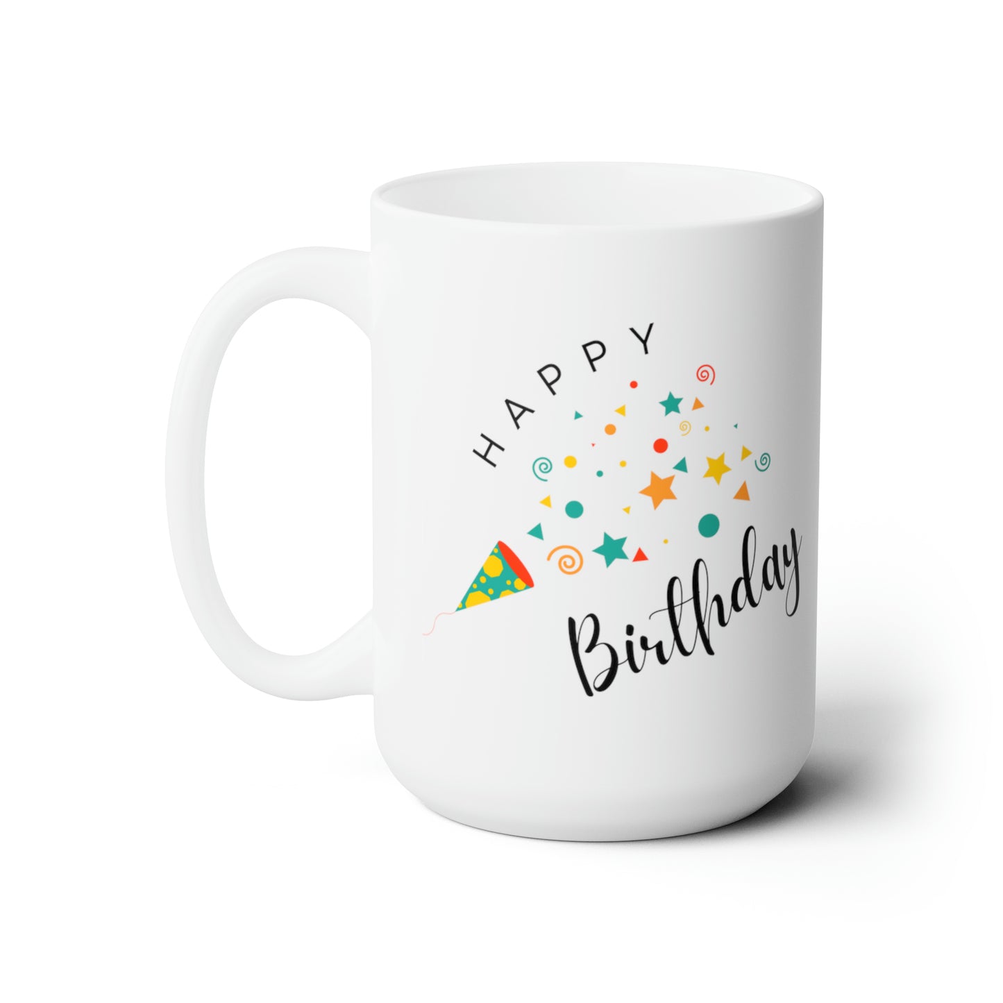 Happy Birthday Printed Mug, White, 15oz