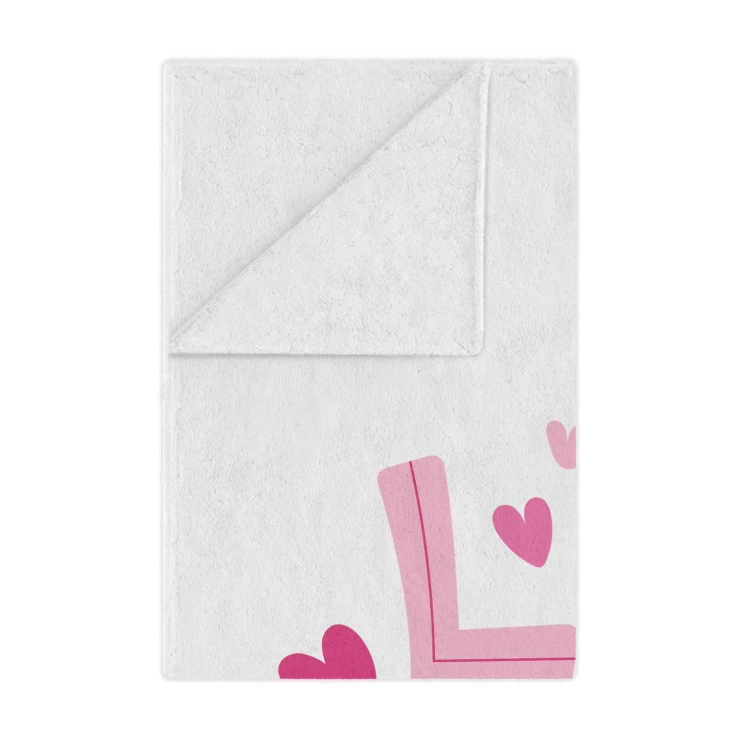 Love with Hearts Printed Velveteen Minky Blanket