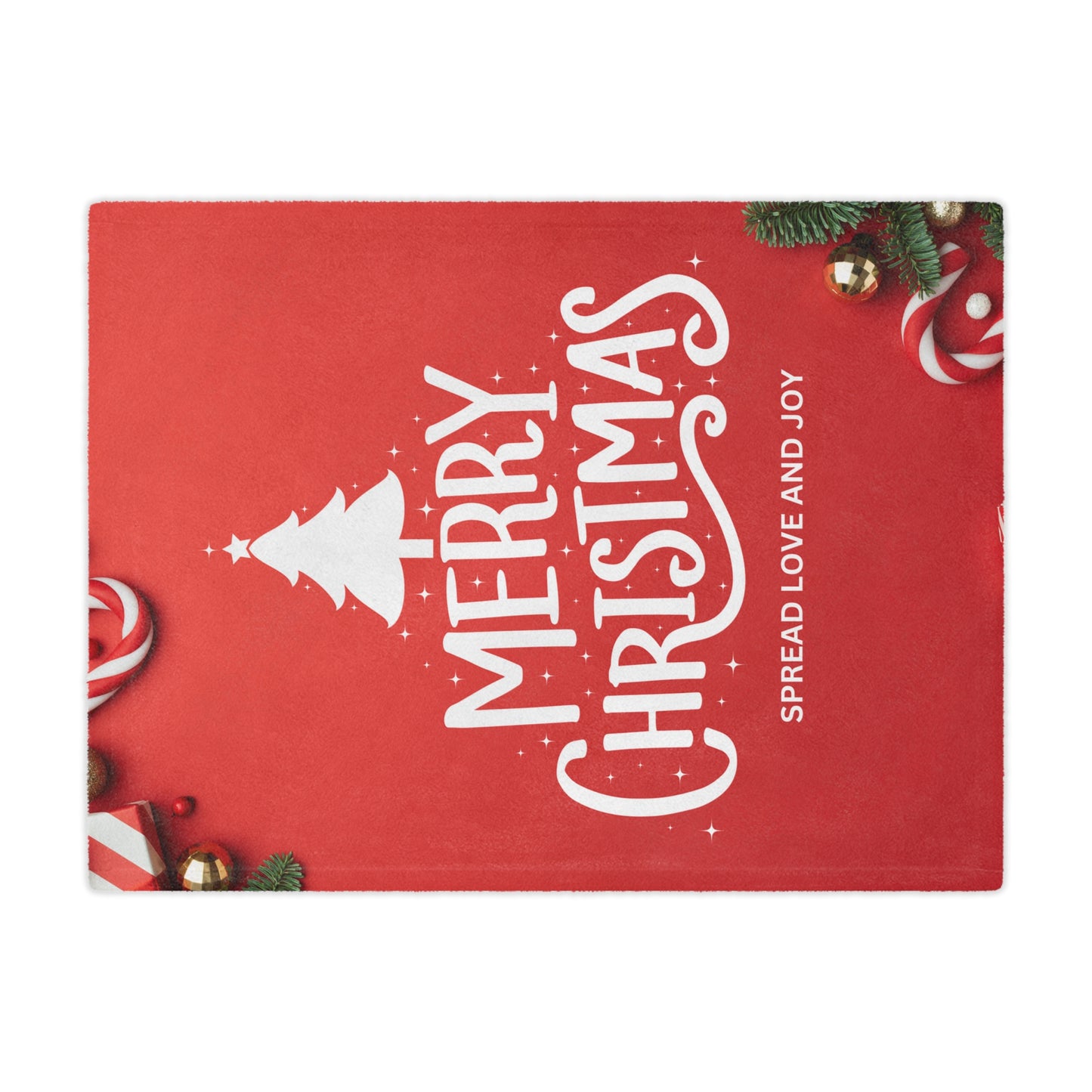 Merry Christmas, Spread Love and Joy Printed Minky Blanket