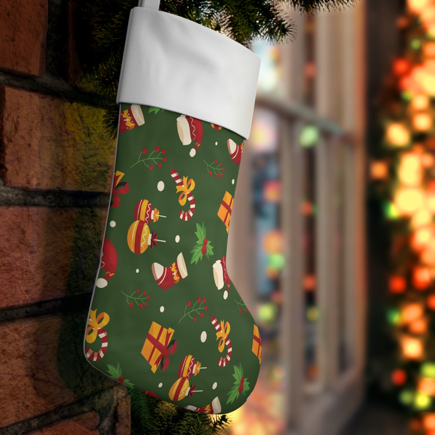 Holiday Stocking, Christmas Stockings, Green