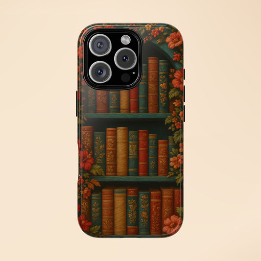 Phone Case - Bookshelf Vintage Book Lover's iPhone & Samsung Cover