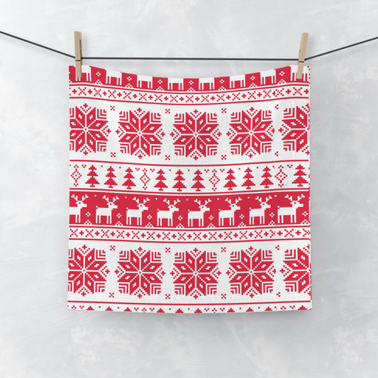 Soft and Absorbent Christmas Face Towel – 13” x 13”