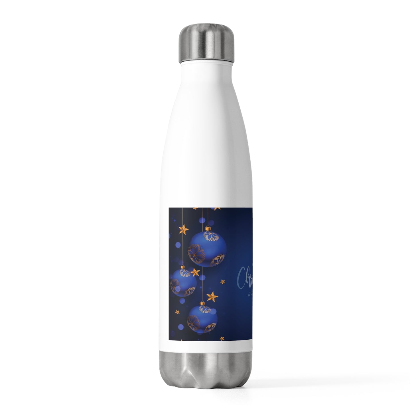 20oz Insulated Merry Christmas Bottle, Blue