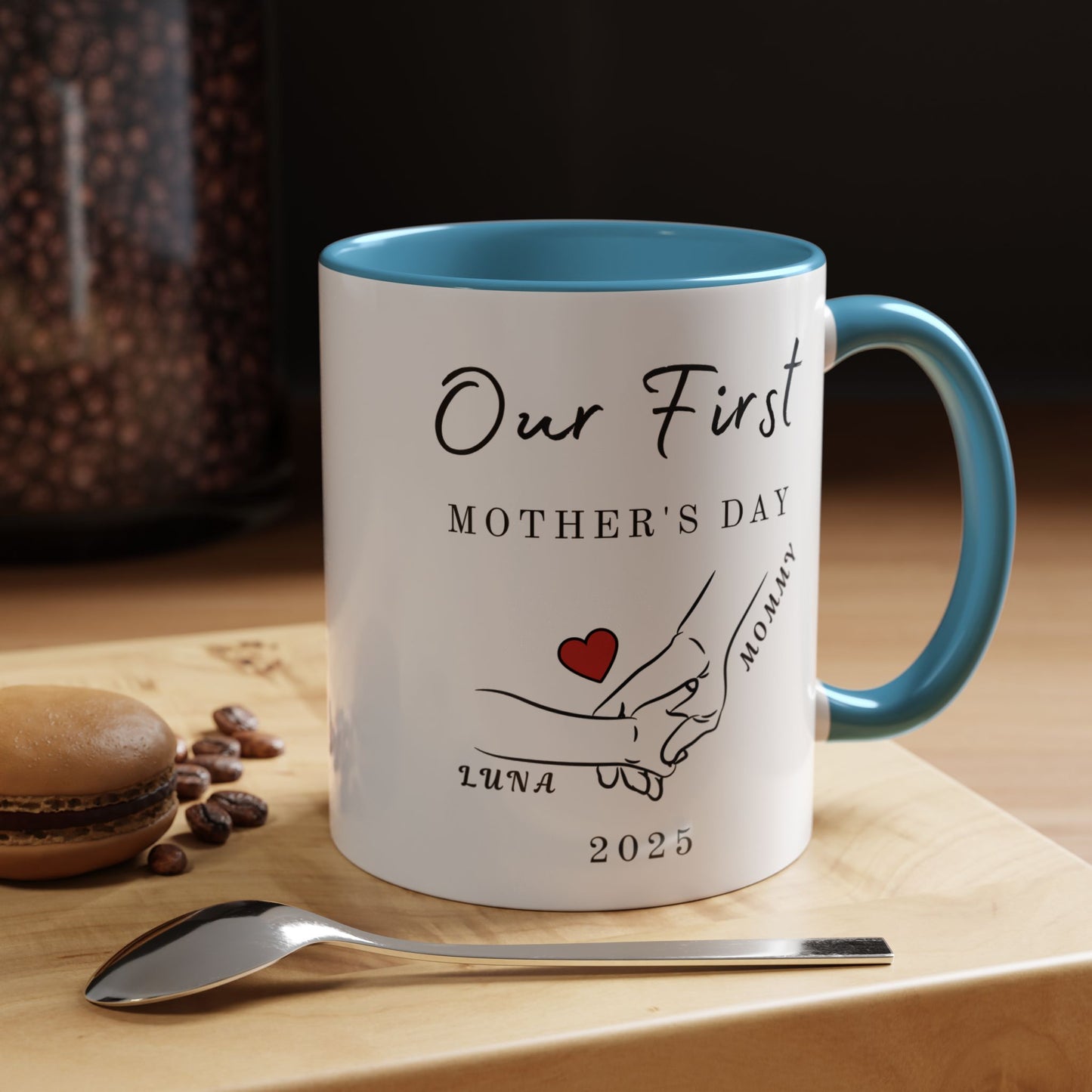 Personalized First Mother’s Day Mug – Custom Name Coffee Mug – Thoughtful Gift for New Moms