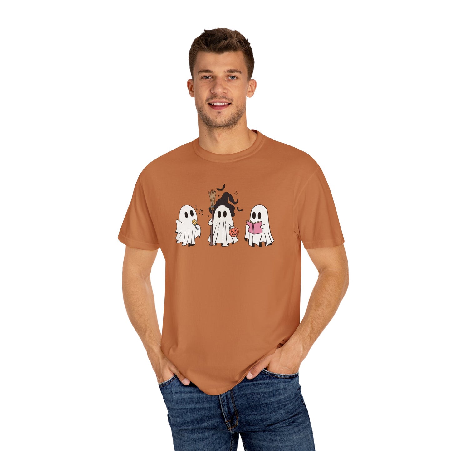 Cute Ghost Friends Halloween T-Shirt – Fun Cartoon Graphic Tee for Spooky Season