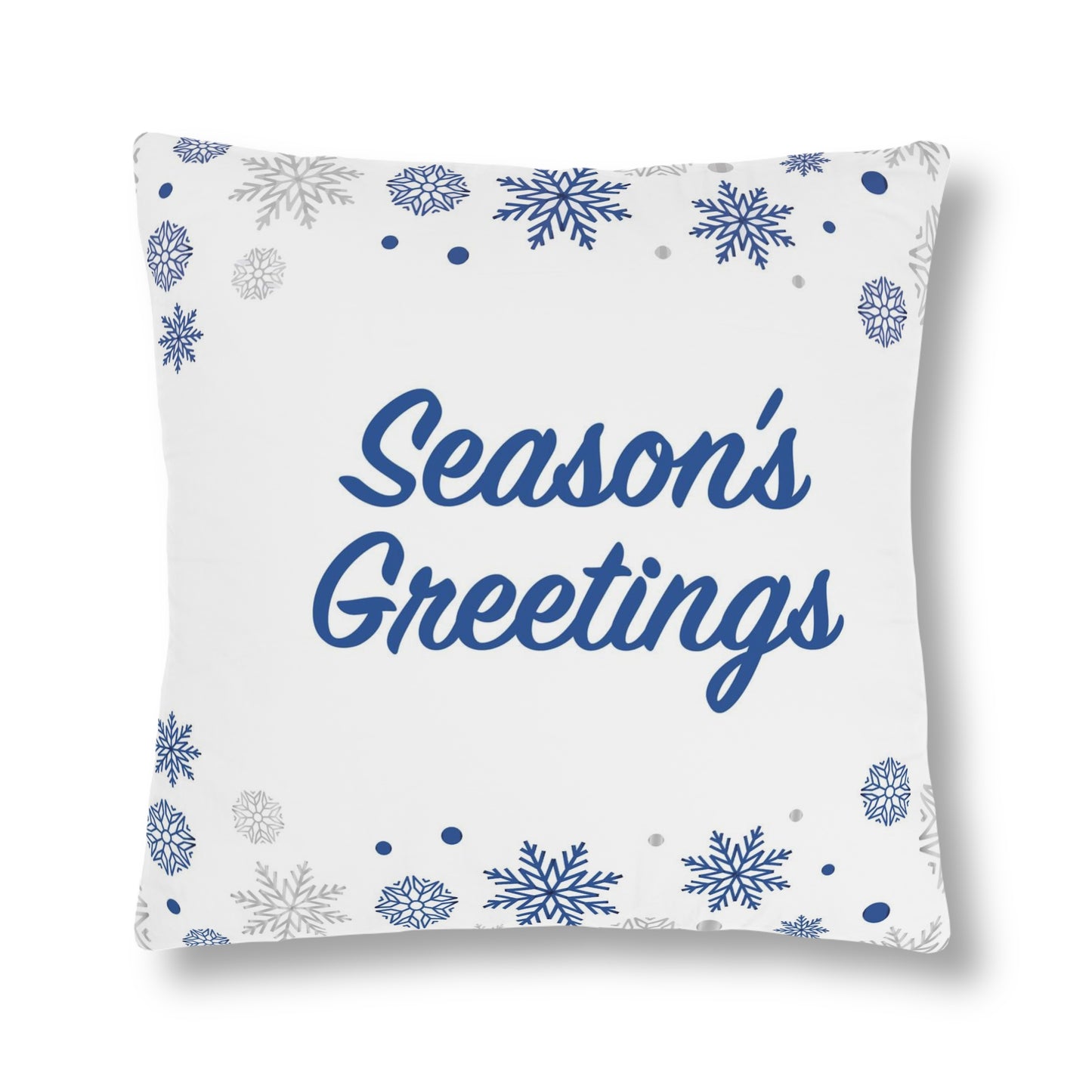 Season's Greetings Waterproof Pillows, White