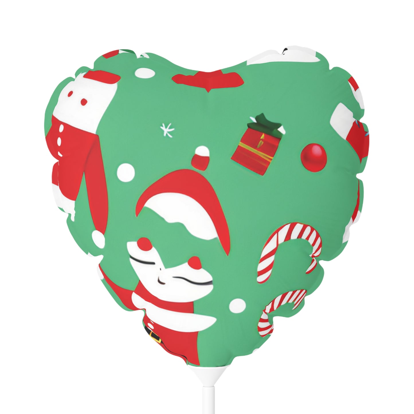 Christmas Mylar Balloon – Round or Heart-Shaped, 11 Inch, with Stick