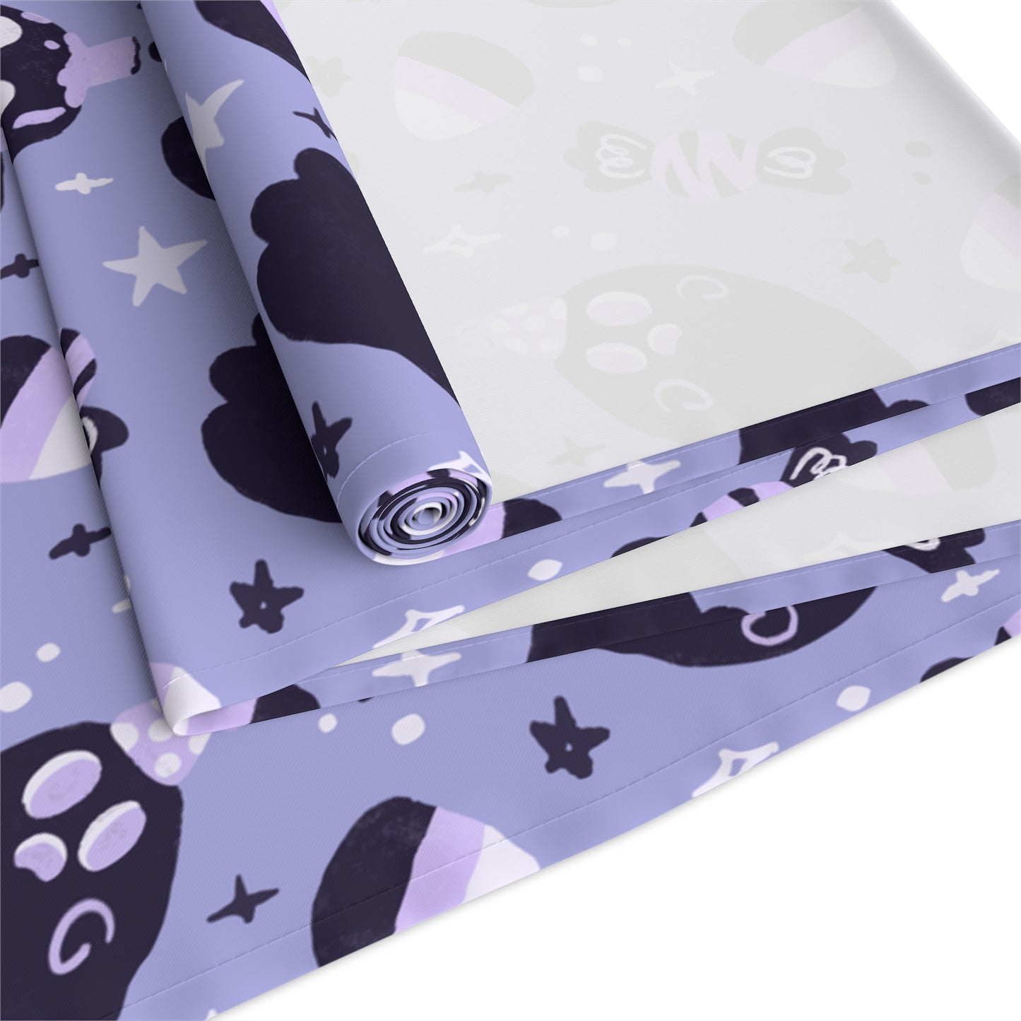 Purple Ghost & Skull Table Runner – Chic Playful Halloween Decor
