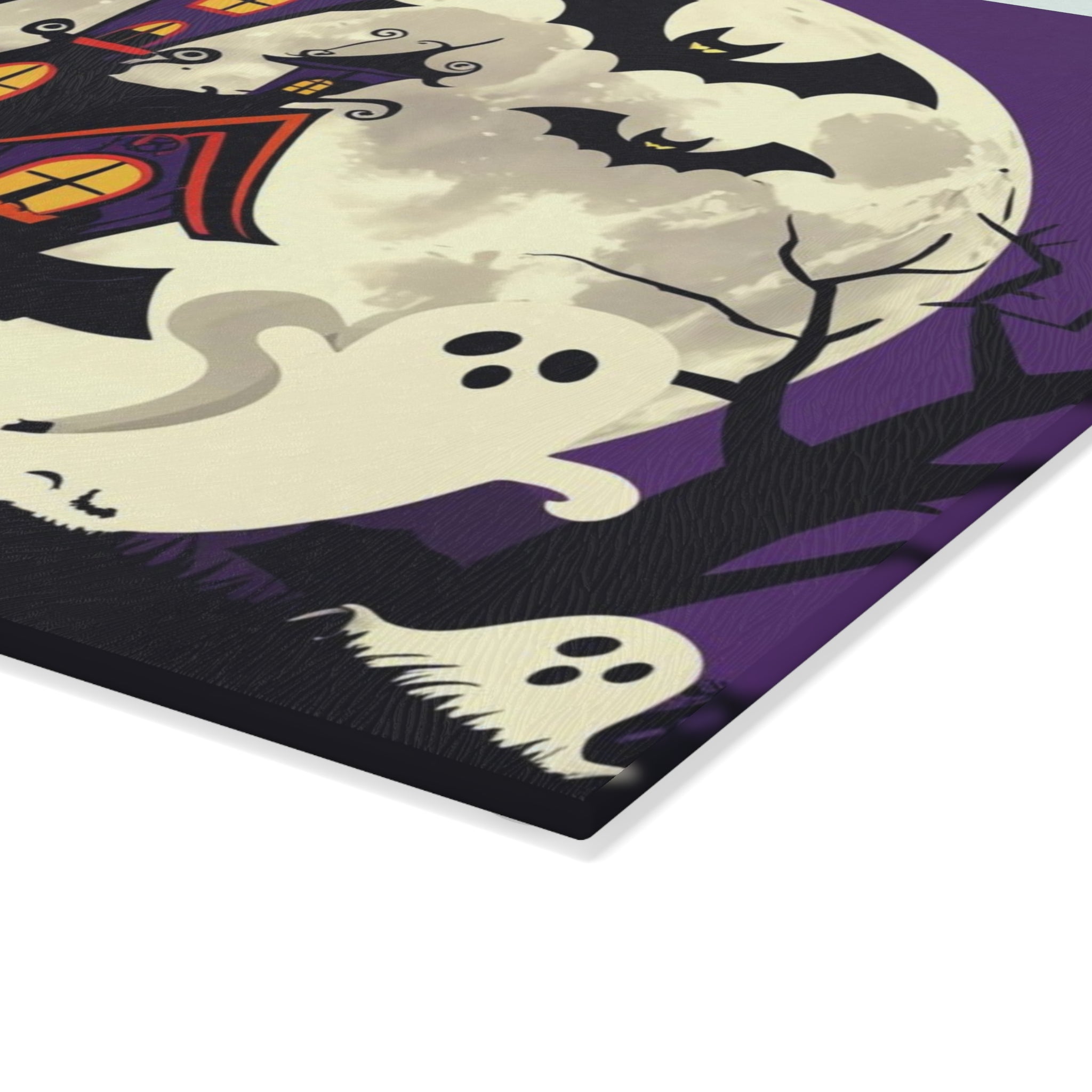 Spooky Halloween Placemat with Haunted House, Ghosts, and Bats