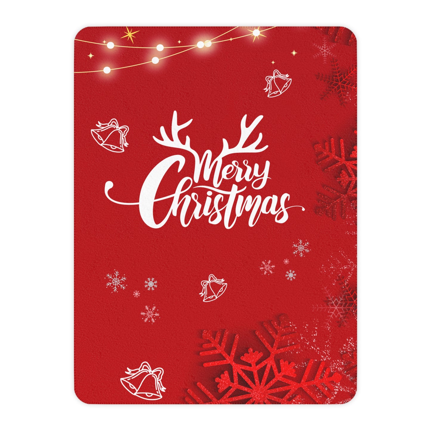 Merry Christmas in Red Printed Sherpa Blanket