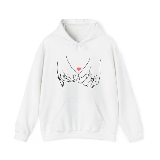 Hearts with Couple's Hand Printed Unisex Heavy Blend™ Hooded Sweatshirt