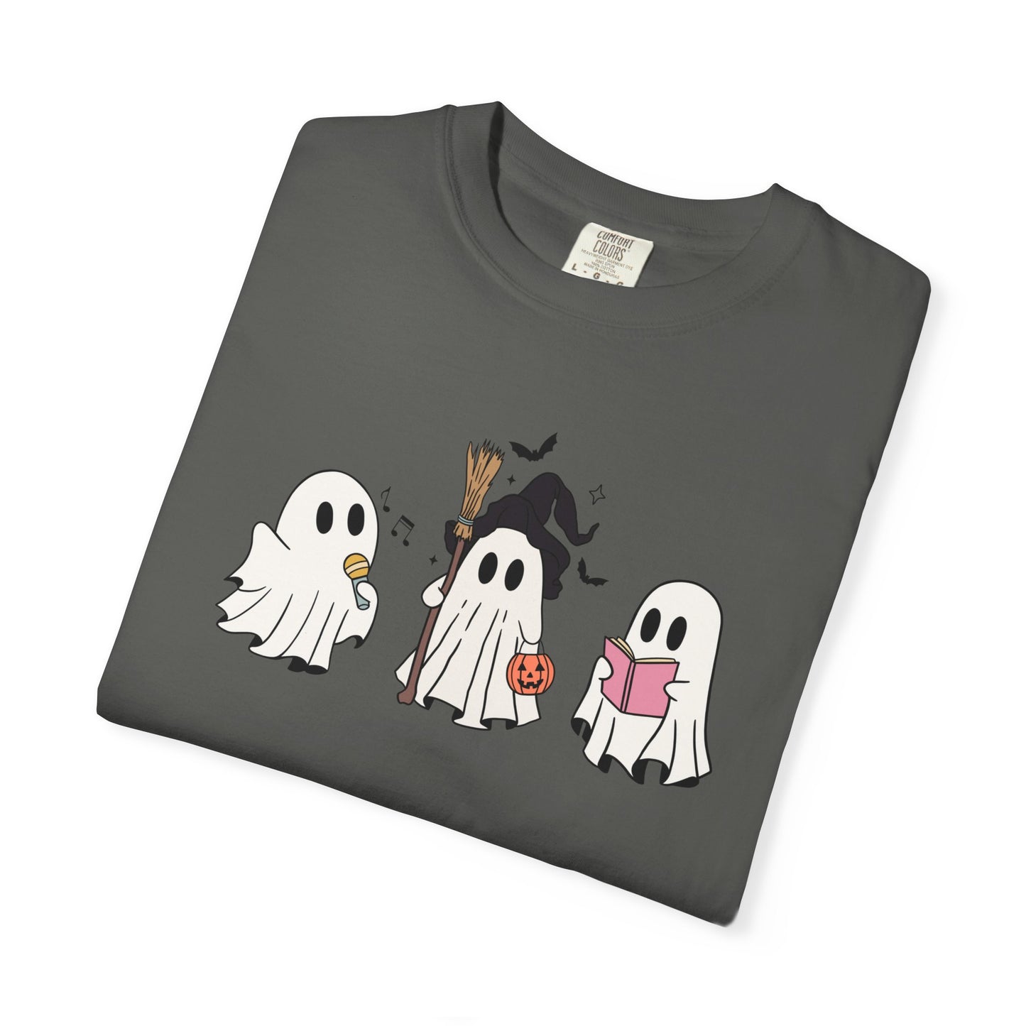 Cute Ghost Friends Halloween T-Shirt – Fun Cartoon Graphic Tee for Spooky Season
