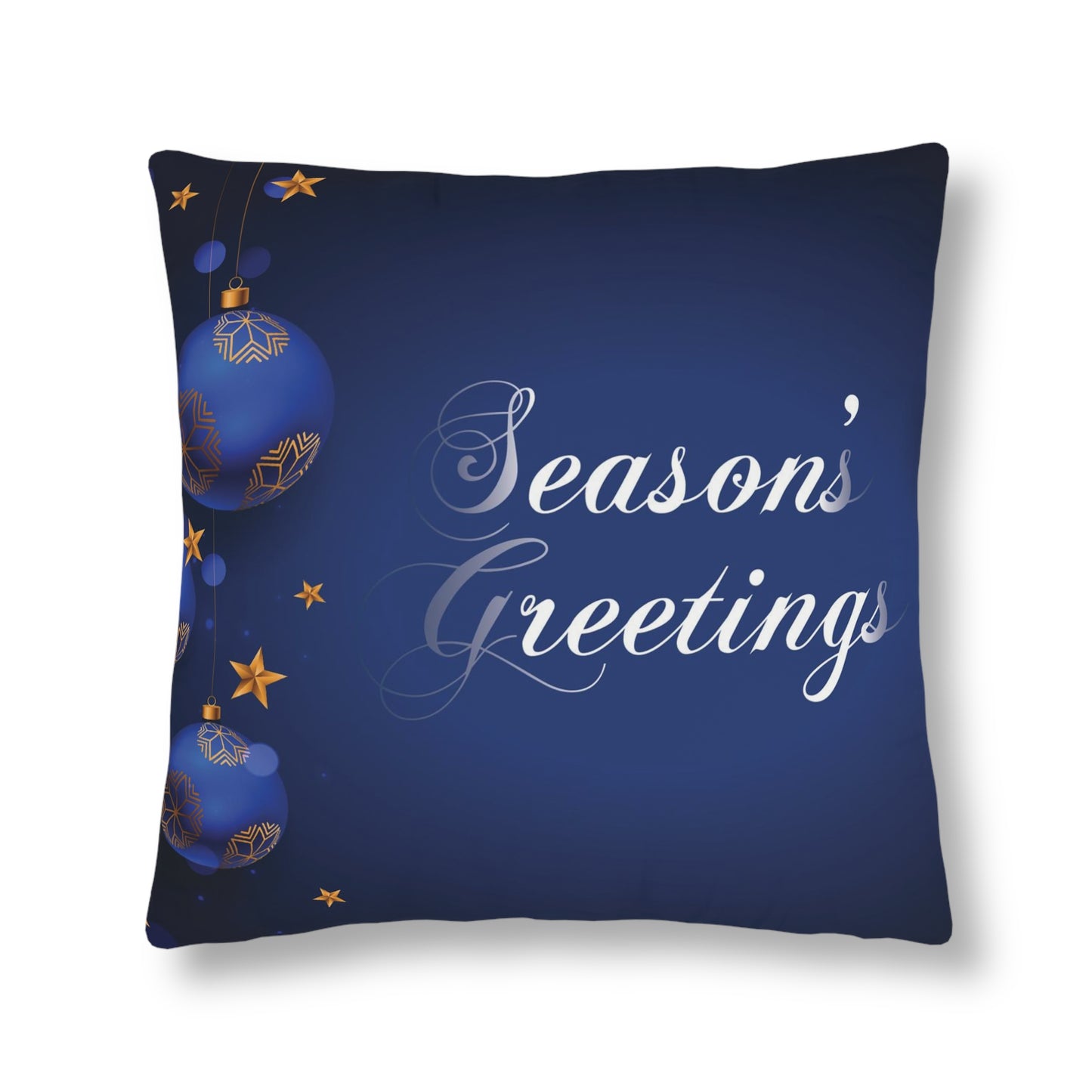 Season's Greetings Waterproof Pillows, Blue