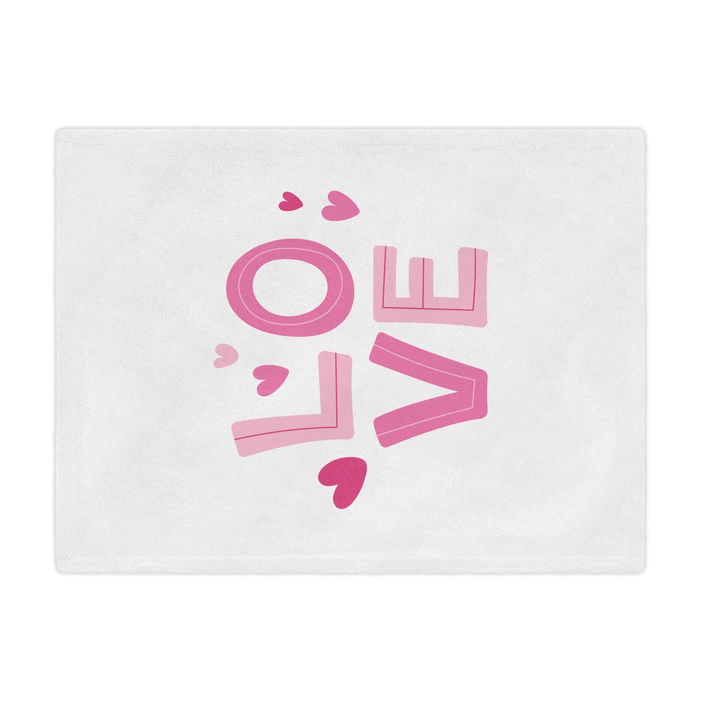 Love with Flying Heart Printed Minky Blanket for Valentine Day Gift