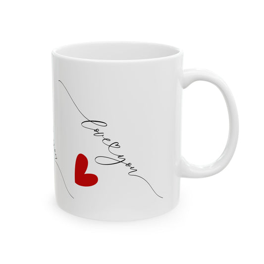 Love You – Ceramic Coffee Mug – 11oz, Gift for Coffee Lover