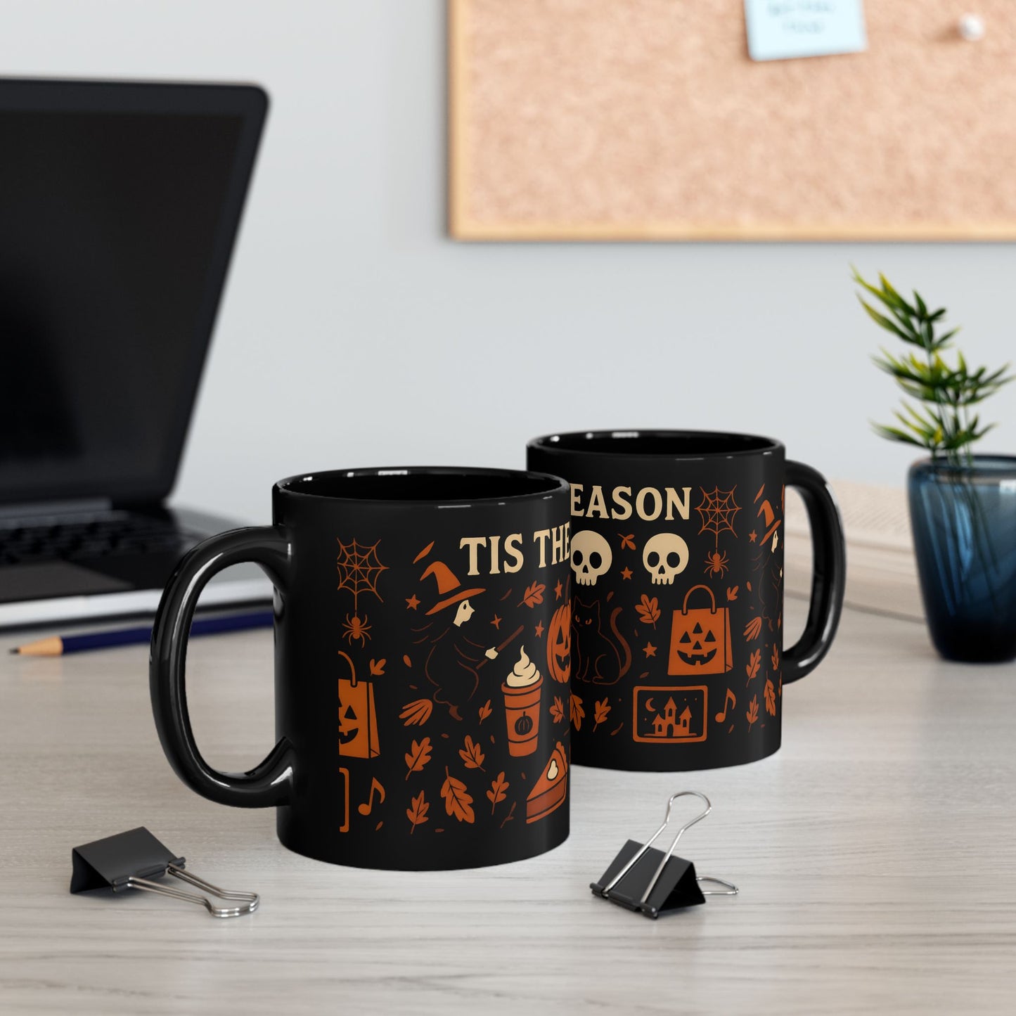 Cute Halloween Ghost Coffee Mug – Black Ceramic Cup for Fall & Spooky Season