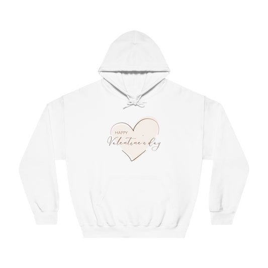 Valentine Sweatshirt Unisex,  DryBlend® Hooded Sweatshirt with Happy Valentine Print
