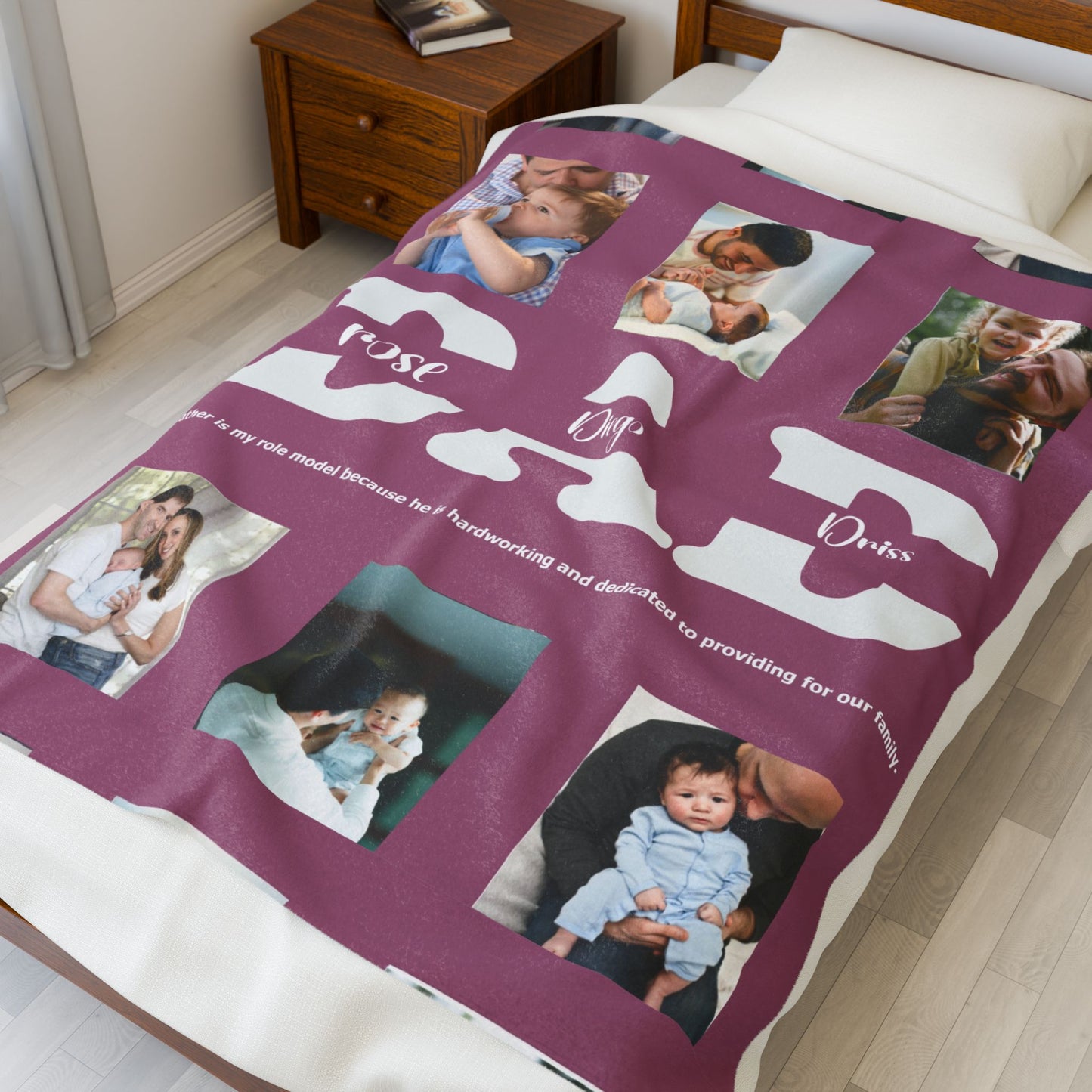 Personalized Photo Blanket for Dad – Custom Picture Collage Keepsake Gift | Perfect for Father’s Day, Birthday, or Christmas